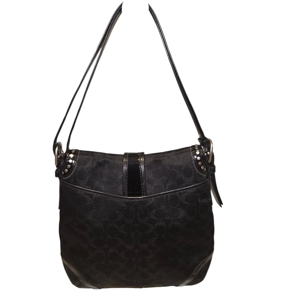Coach F12852 Metallic Signature C Studded Flap Saddle Bag 2008